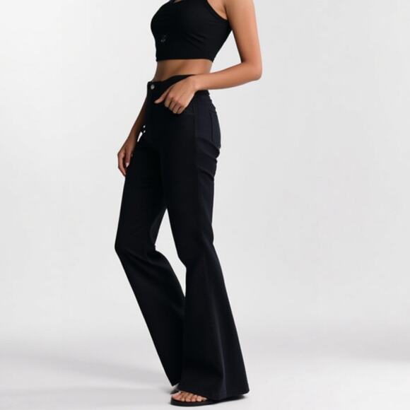 Maje Paris Black Flare Denim Jeans Size 36 (US 4) . - Picture 1 of 13